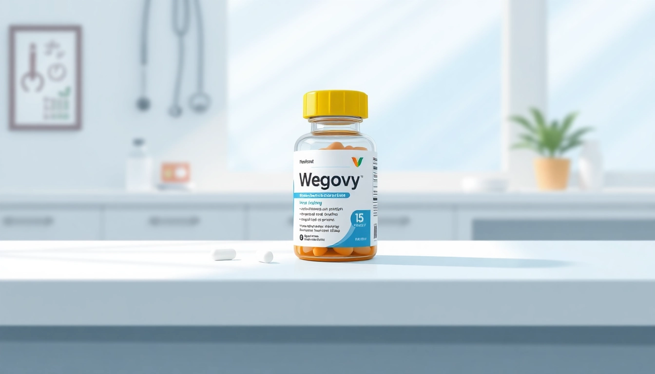 Kopen Wegovy Zonder Recept: Professional setup showcasing Wegovy medication in a clean, healthcare environment.