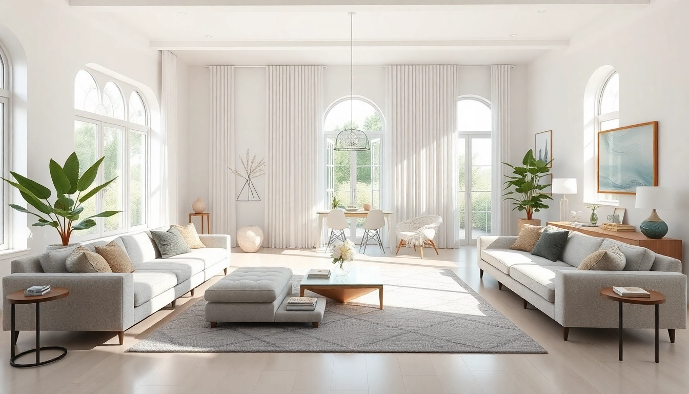 Enhance your entire interior with a beautifully designed living space that features soft textures and inviting decor.