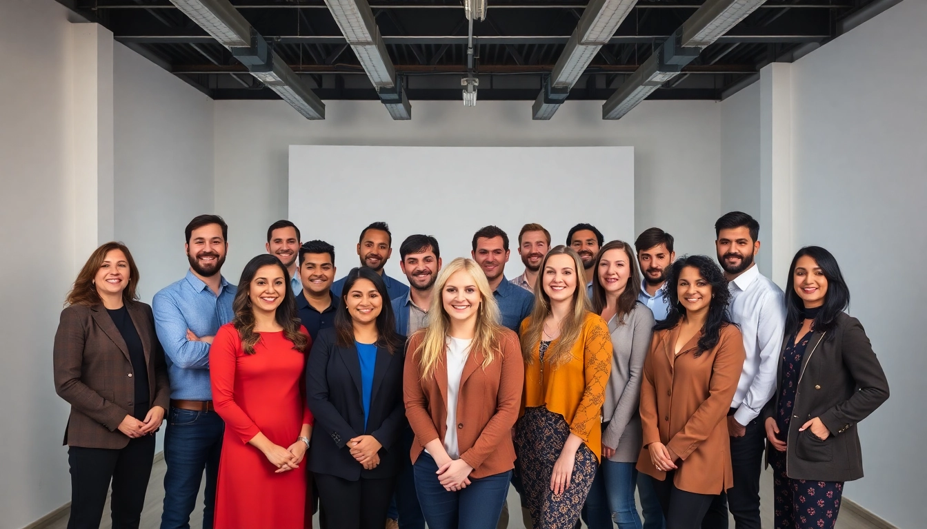 Capture vibrant corporate headshots of diverse professionals in a modern studio setting.