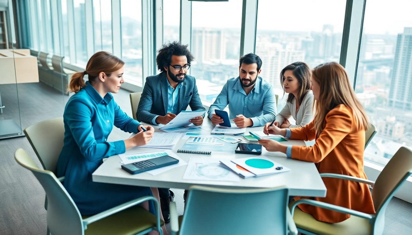 Team strategizing effective trade marketing tactics in a bright, modern office environment.