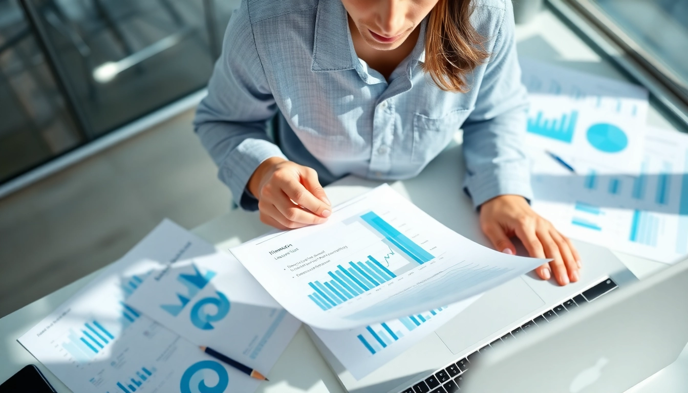 Analyze an impairment test report with accuracy in a modern financial office.