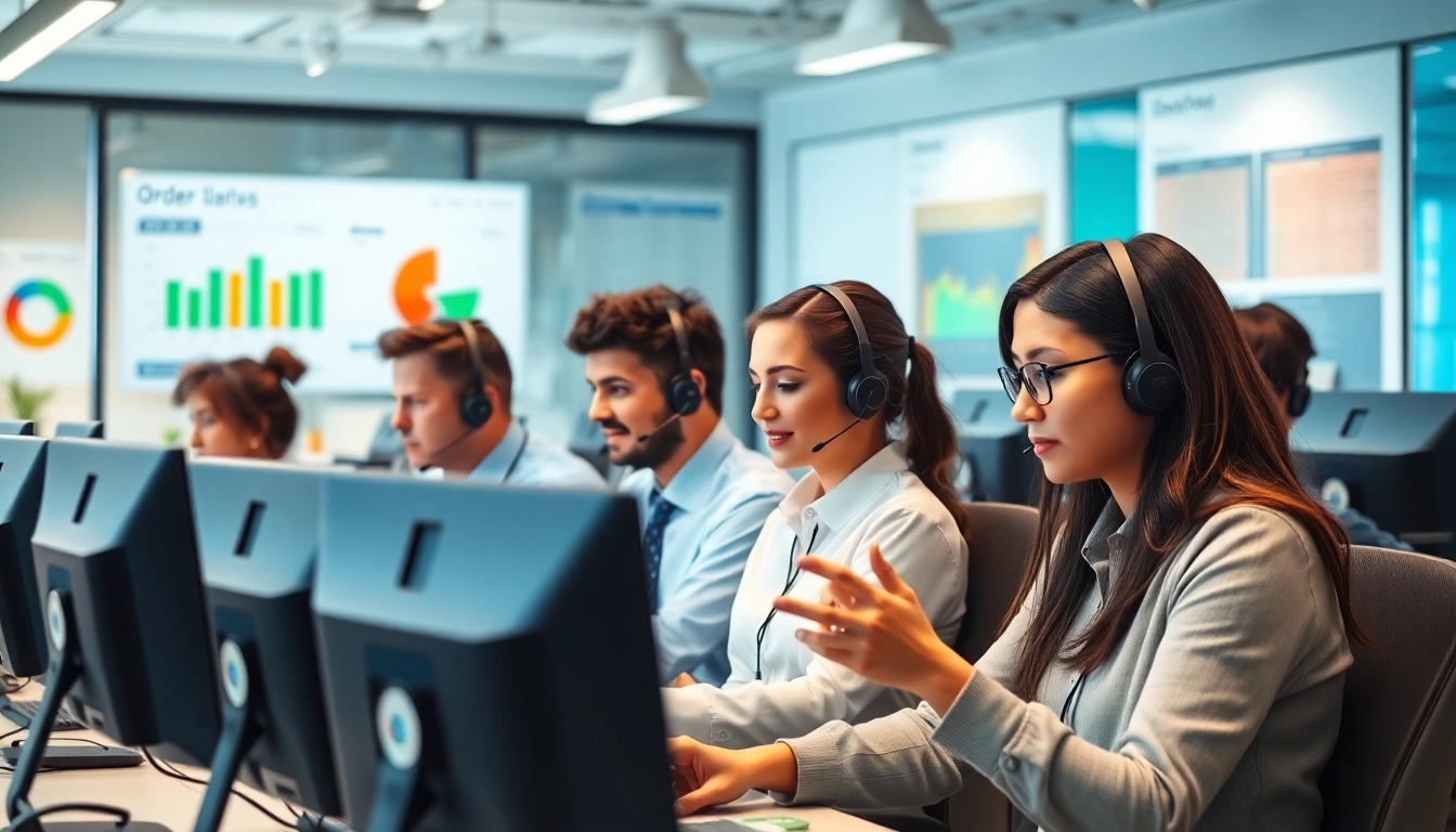 Empowered team providing Order Processing Services with efficiency and professionalism in a vibrant office.