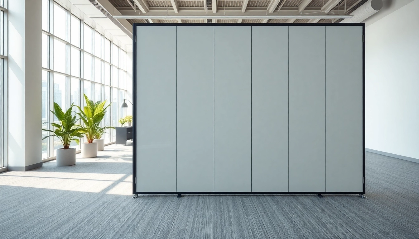 Folding Partition Wall elegantly separating modern office space, enhancing versatility and aesthetic appeal.