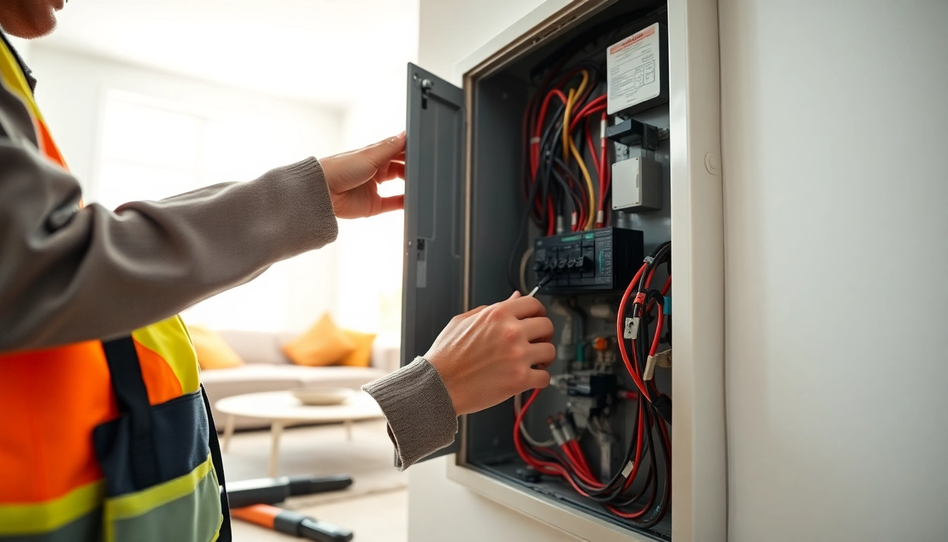 Addressing Electrical Service needs with a professional electrician at work on a panel.