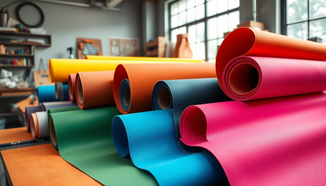 Exhibiendo Rollos de Neopreno en un taller con colores vibrantes y texturas únicas.
