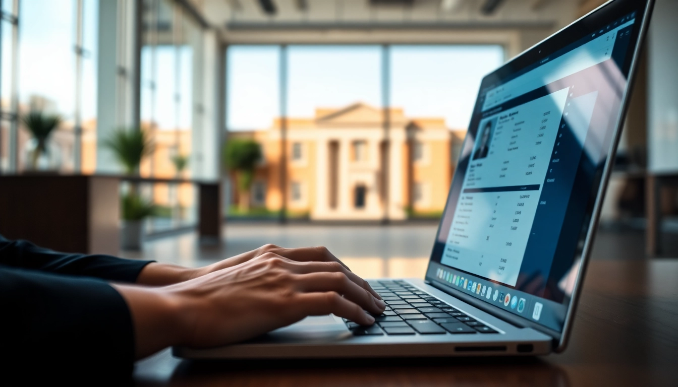 Efficient orange county inmate search displayed on a laptop in an office setting, highlighting vital inmate data.