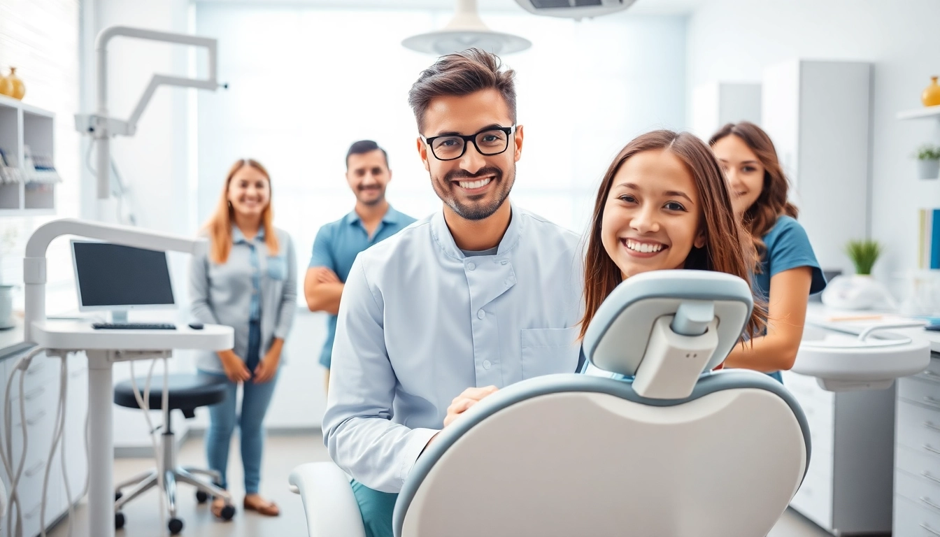 Engaging north edmonton orthodontist working with a happy patient in a modern clinic.
