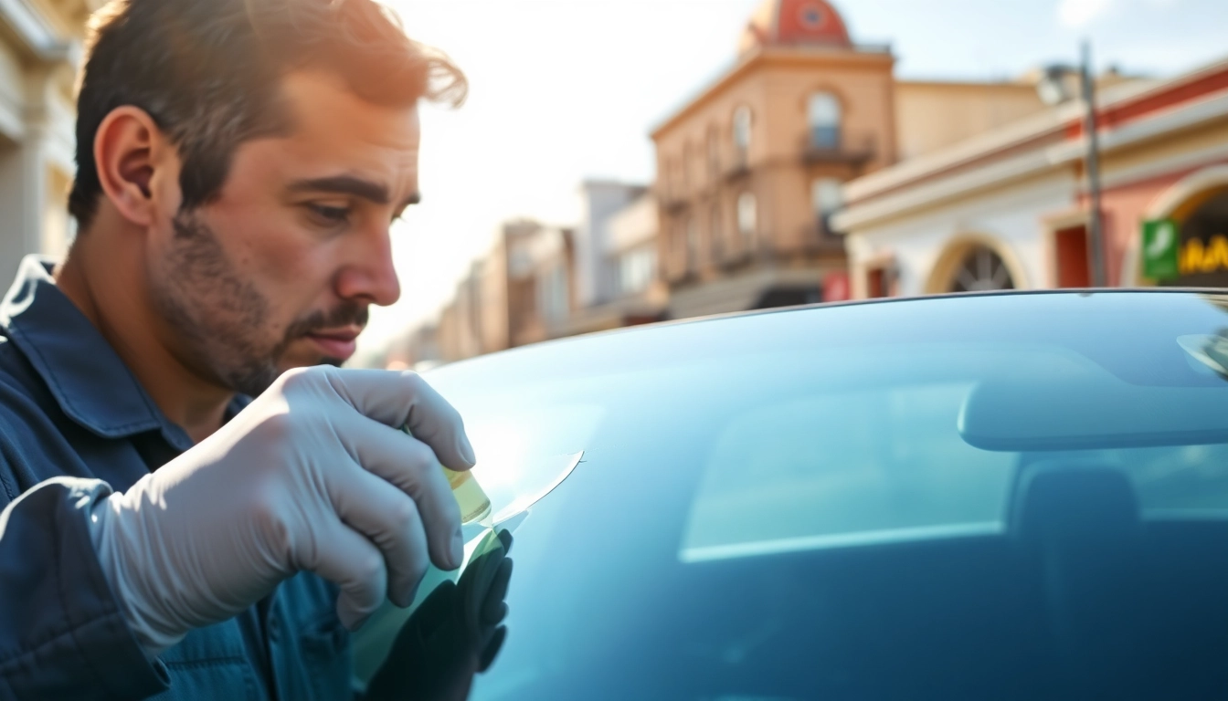 Technician performing Windshield Repair in Portland, highlighting professional auto glass service.