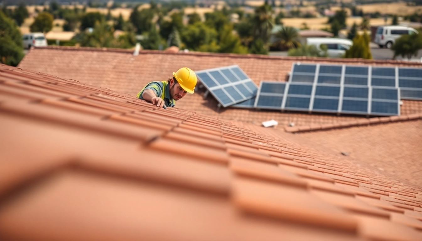 Showcasing a professional during roofer services Prescott valley on a residential roof.