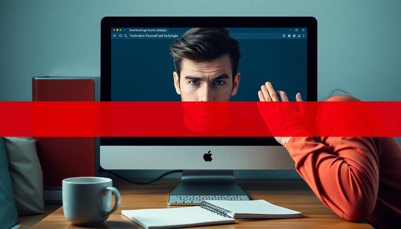 Frustrated user experiencing Inatogel blocking on their computer screen due to security settings.