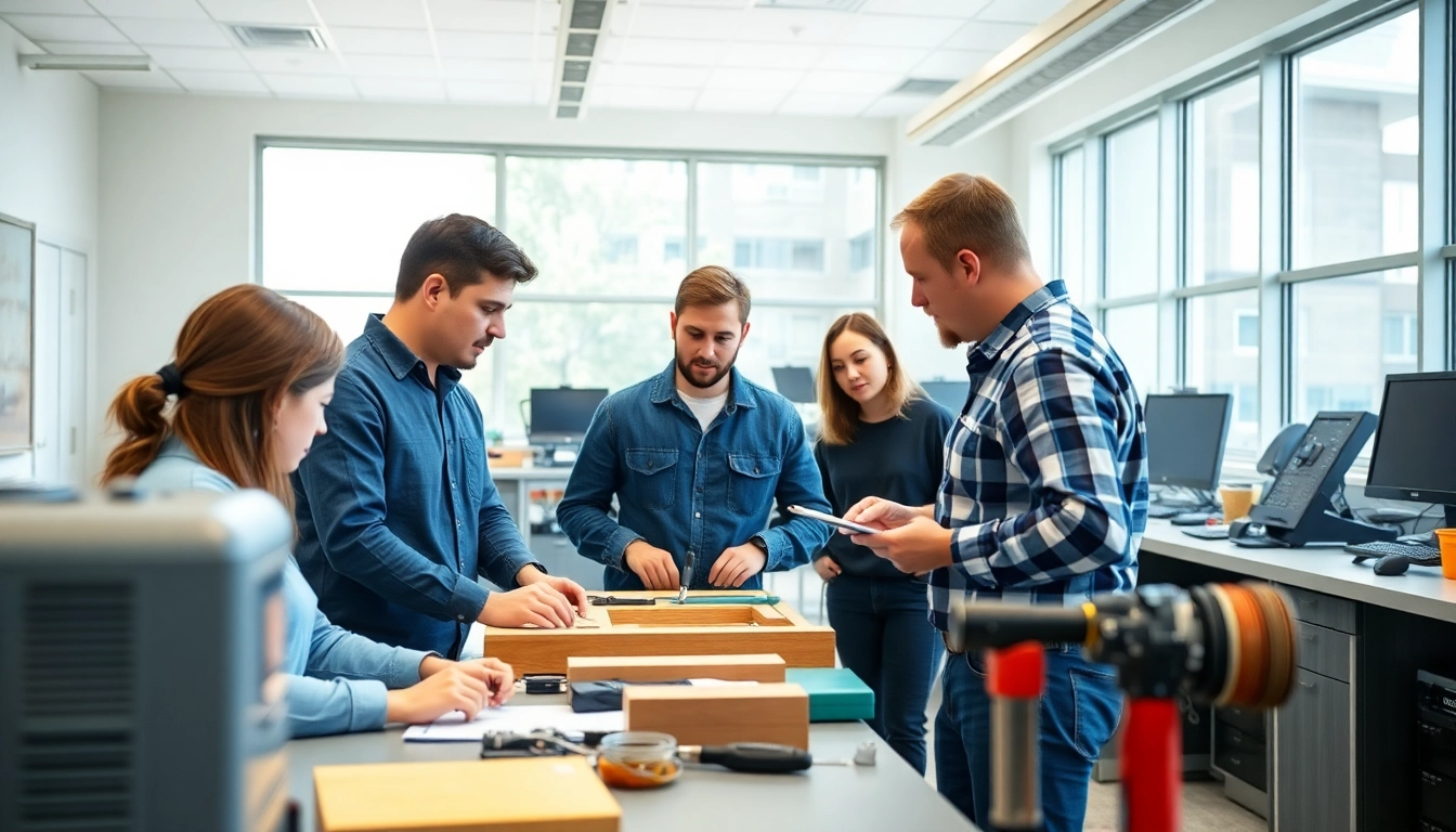 Students at a trade school Tennessee learning hands-on skills in a bright classroom environment.