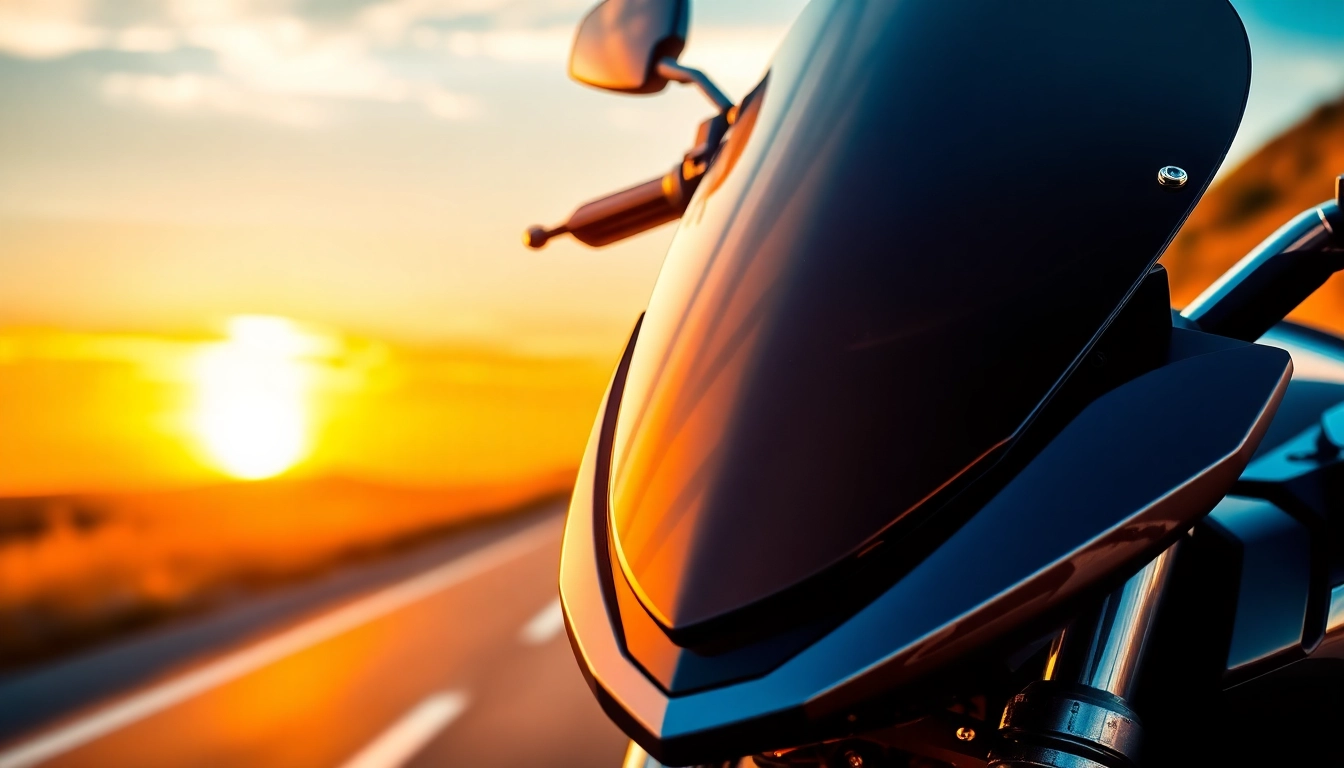 Enhance your ride with motorcycle windscreens showcasing sleek designs and vibrant colors.
