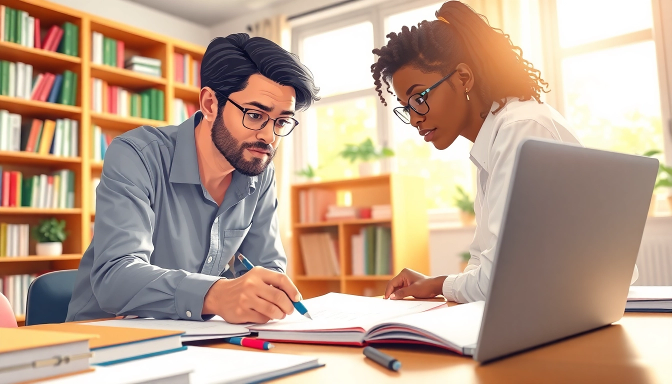 Engaging tutor working with a student, representing Tuition Near Me services in a warm learning environment.