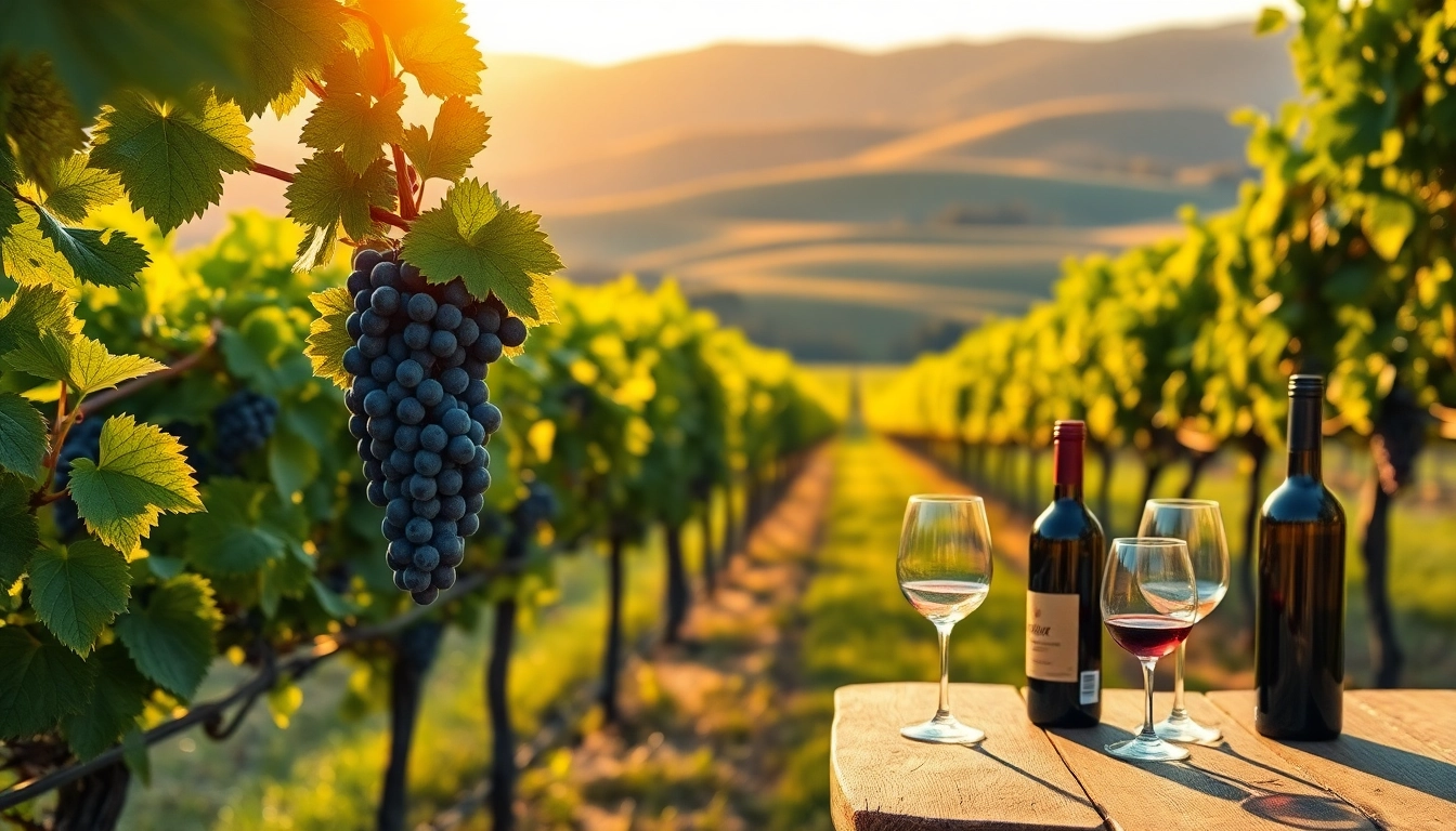 Wine tasting at wineries in Clarksburg with beautiful vineyards and shining sunlight.