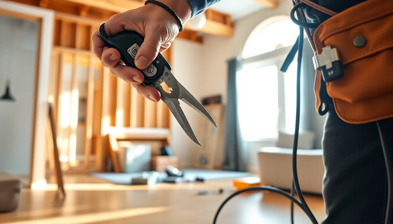 Electrician performing electrical services as an Electrical Contractor Clearwater in a residential environment.