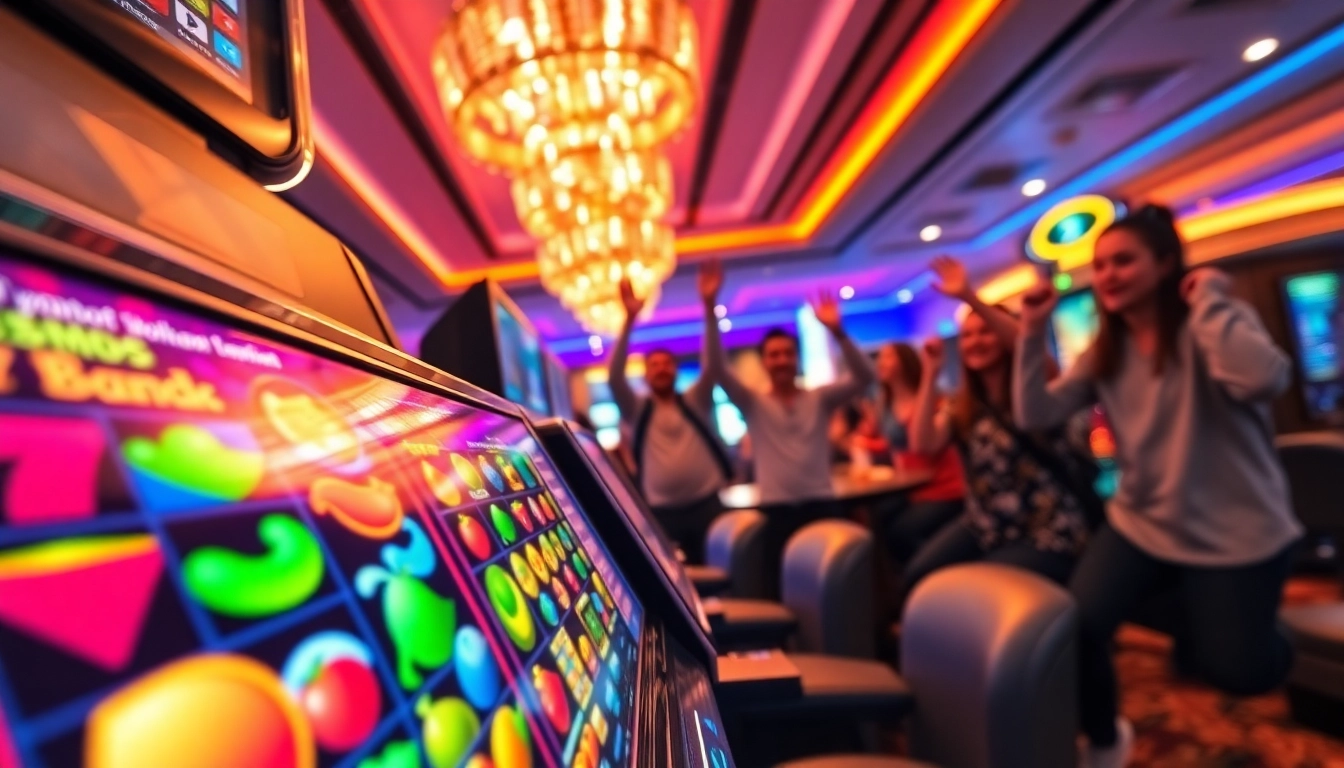Experience excitement at slotbuff with vibrant slot machines in a lively casino.