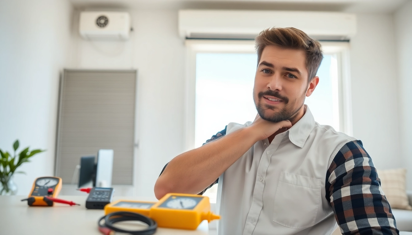 Performing ac repair mesa az in a well-lit home environment.