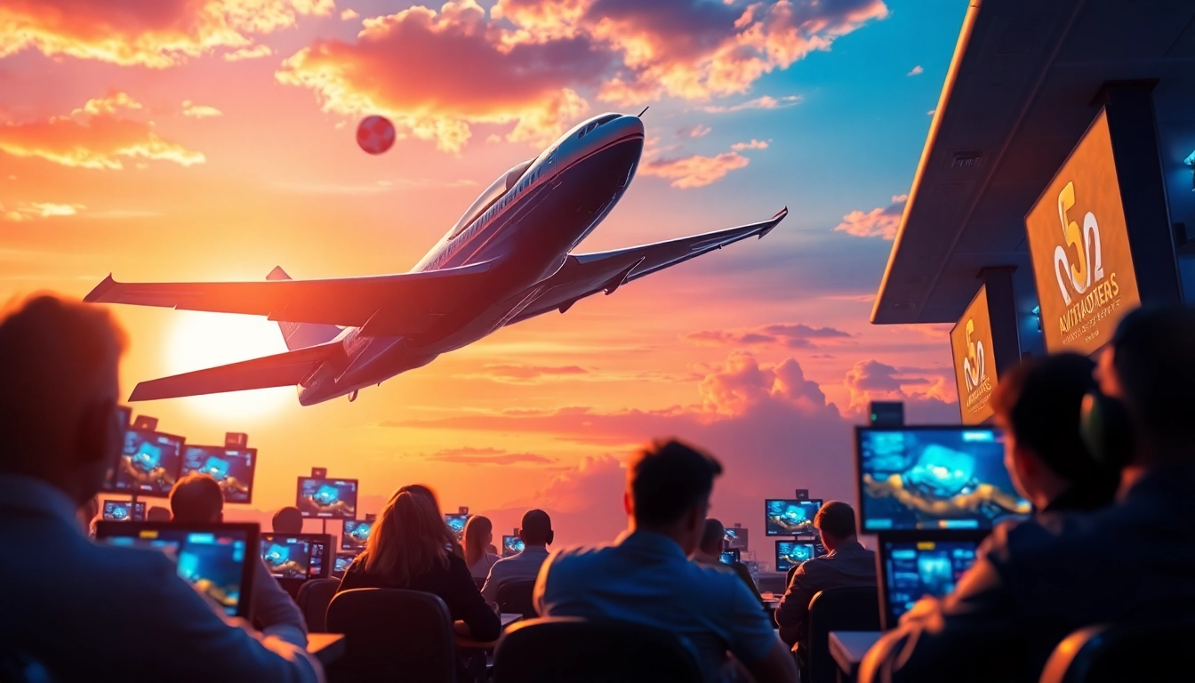 Engaging visual depicting the thrilling Aviator Fire85 gaming experience with dynamic players and soaring planes.