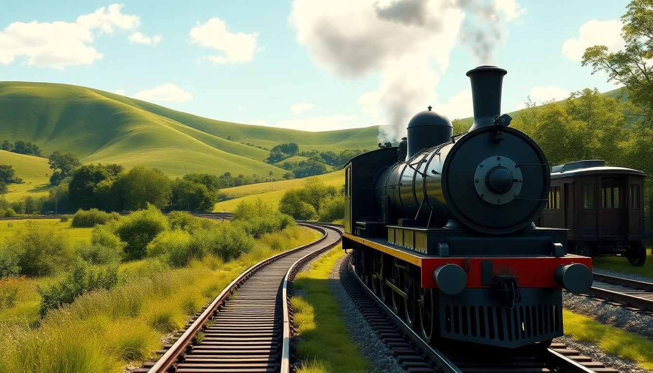 Experience the excitement of railroad tycoon free download game with a historic train simulation scene.