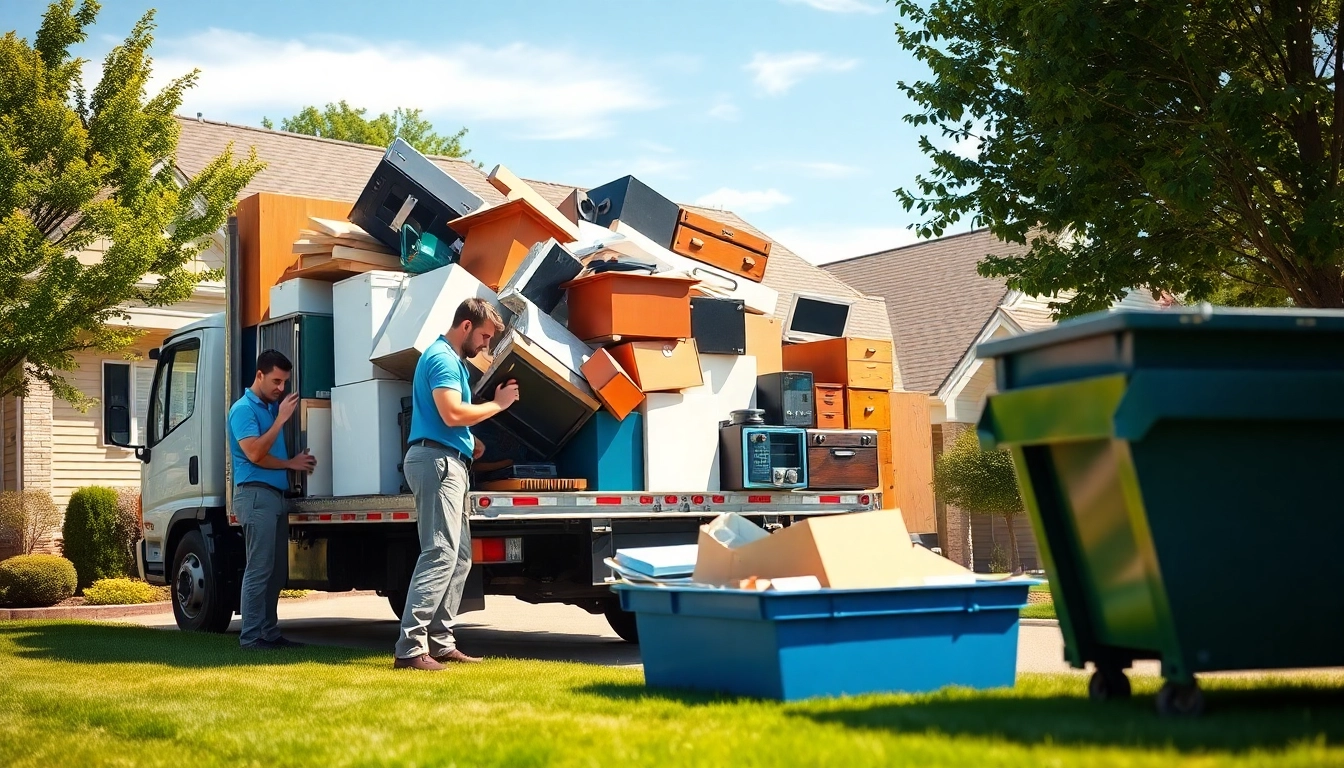 Remove unwanted items effectively with Junk removal near me services highlighting a professional team.