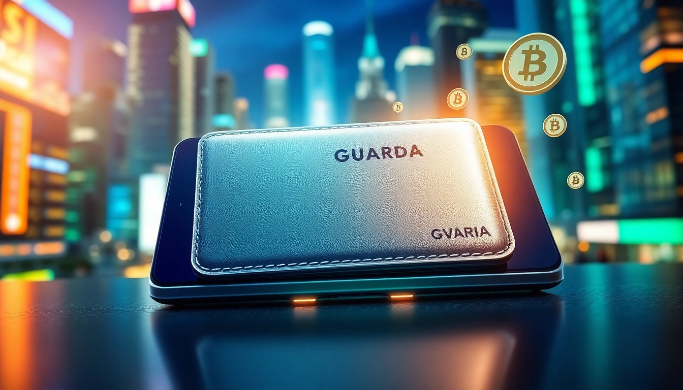 Showcase of a guarda wallet featuring a modern design and highlighting its digital security capabilities.