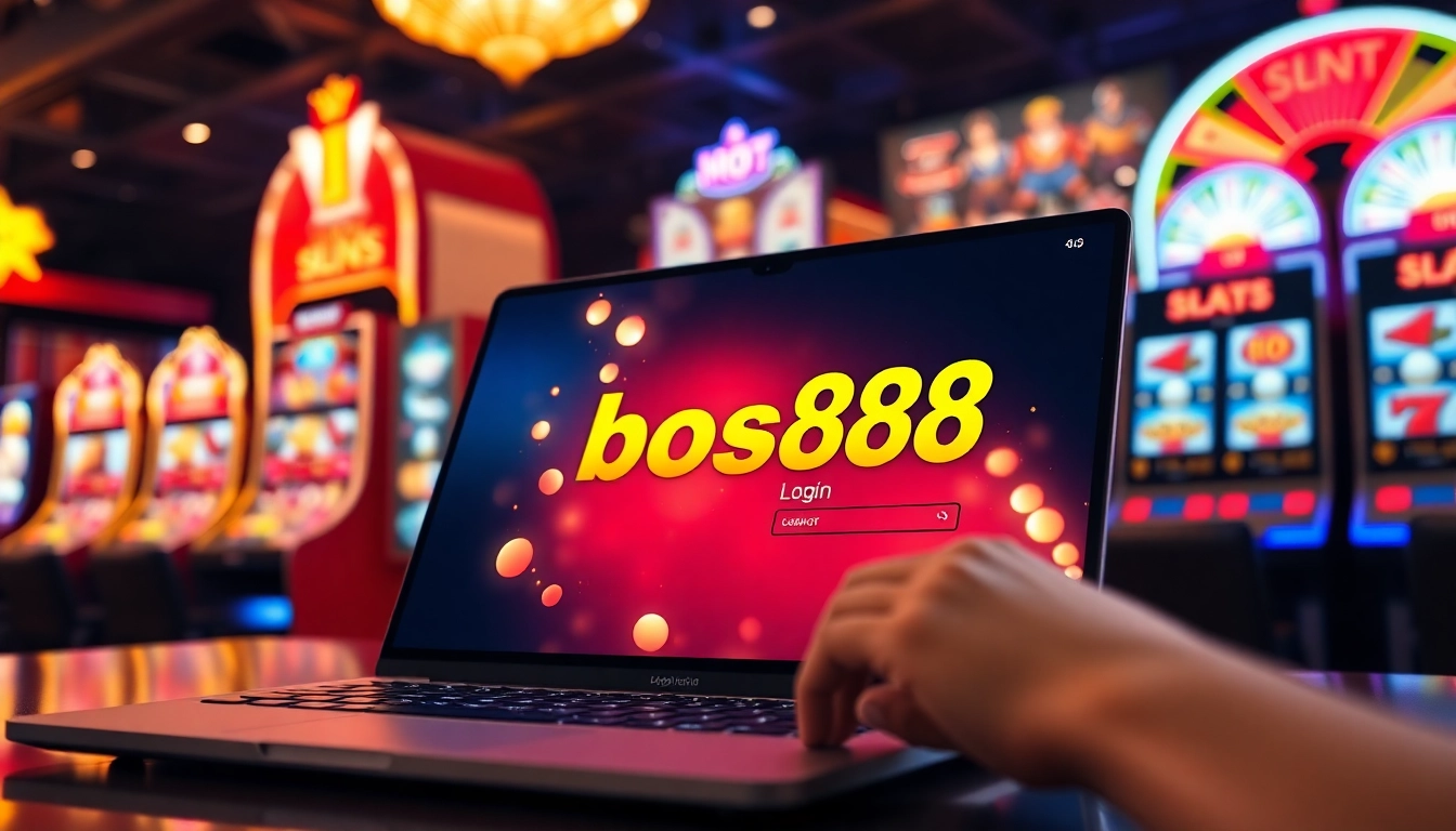 Mengakses bos88 login Slot pada perangkat modern dengan grafis kasino yang menarik.
