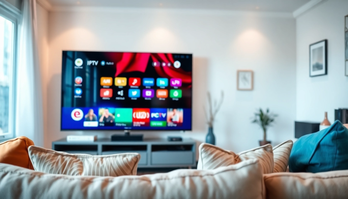 Regarder le meilleur iptv sur un écran de télévision moderne dans un salon accueillant.