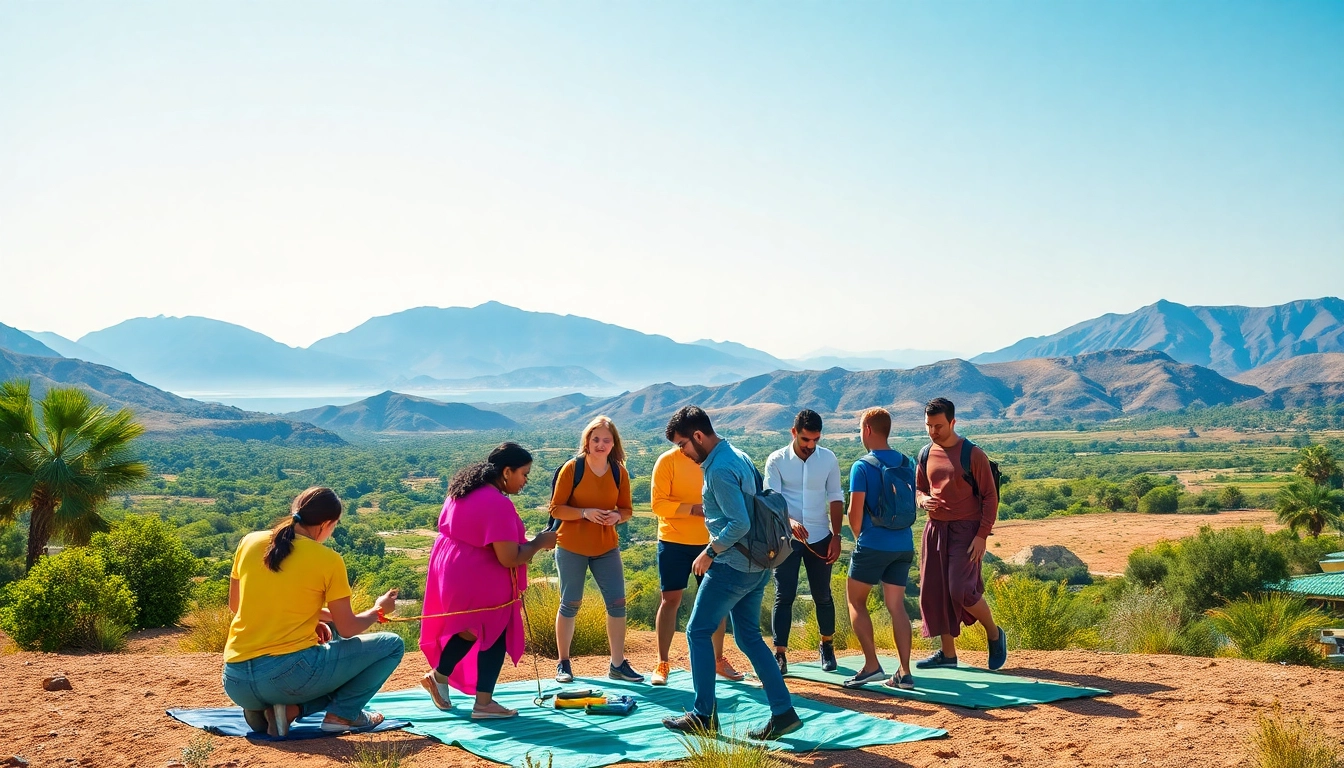 Engaging team building maroc activities boosting teamwork in beautiful Moroccan landscapes.