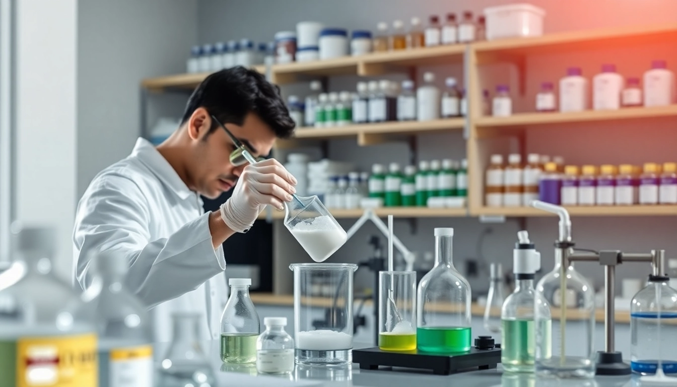 Assessing Methyl Hydroxyethyl Cellulose in a bright lab, highlighting meticulous chemical preparation.
