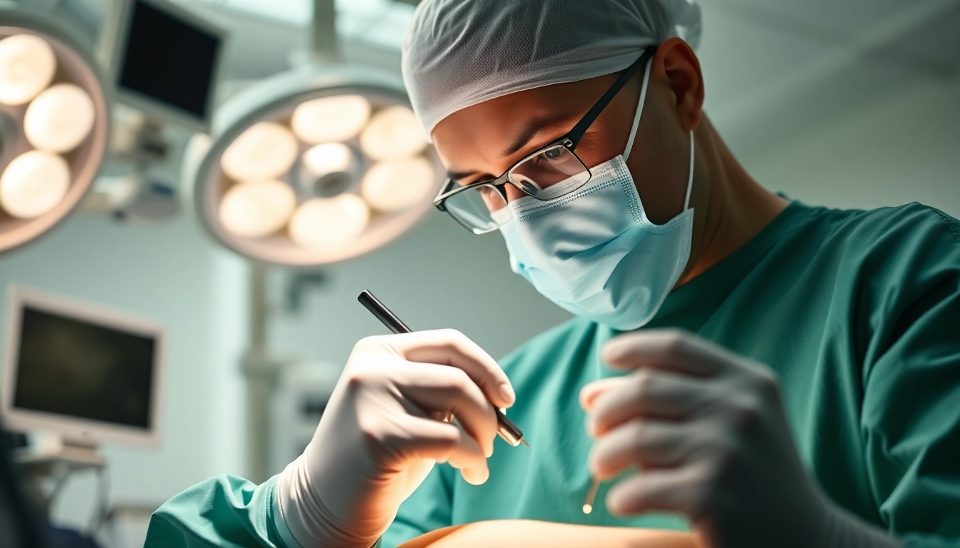 Handchirurgie Braunschweig: Surgeon skillfully performing delicate hand surgery.