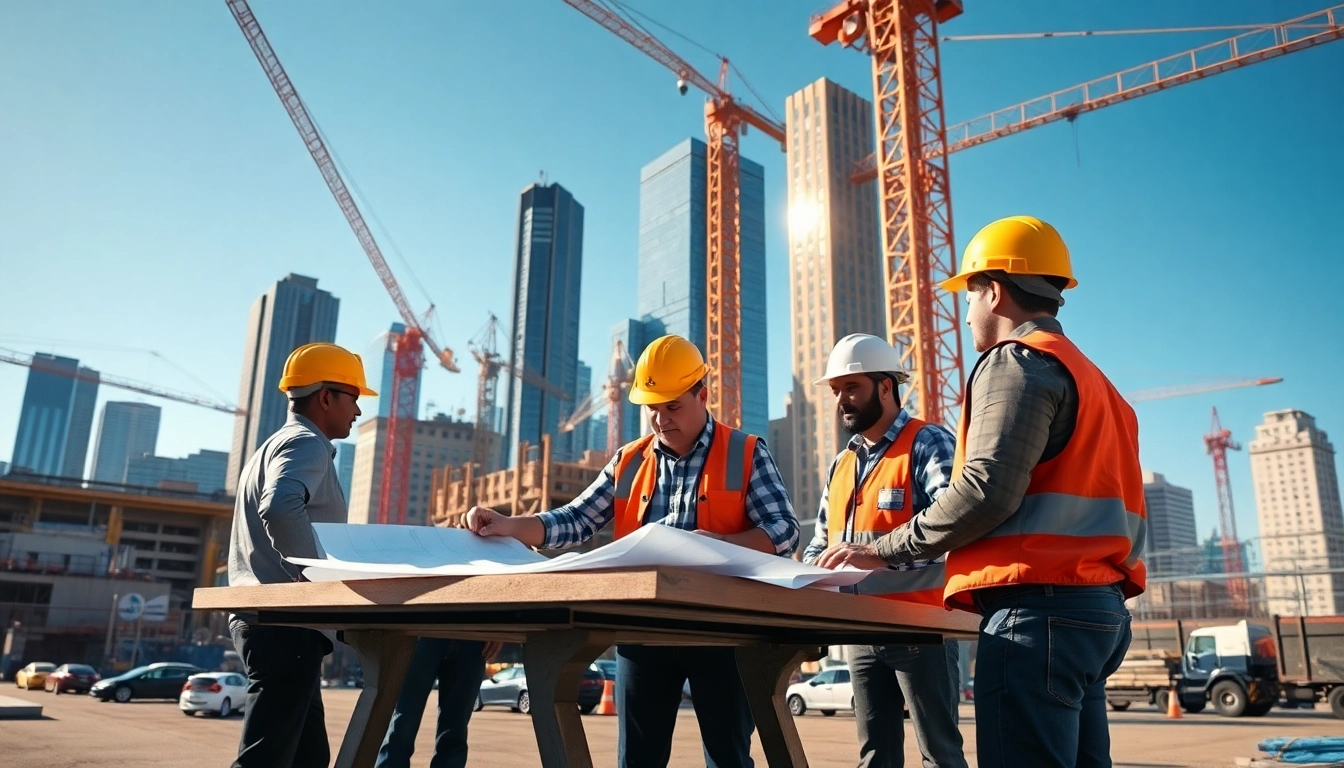 Manhattan Commercial General Contractor leading a construction project at a bustling site.