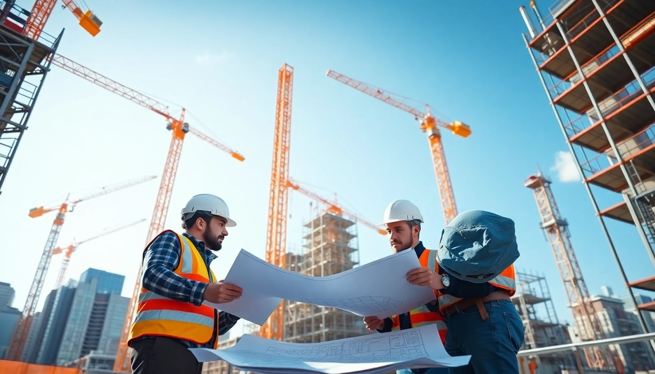 Manhattan Commercial General Contractor team collaborating on a high-rise project in an urban environment.