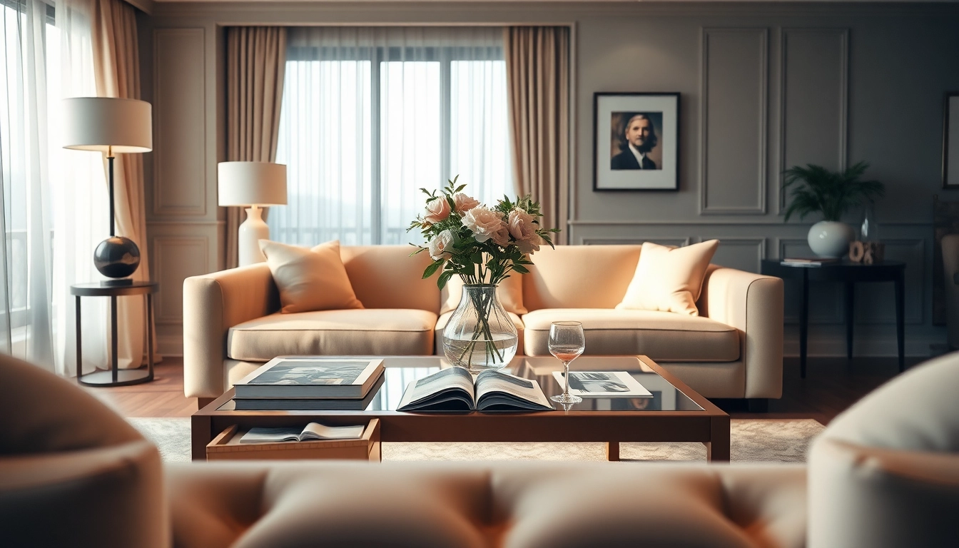 Mejora tu estilo de vida con luxury12 en un elegante salón bien decorado.